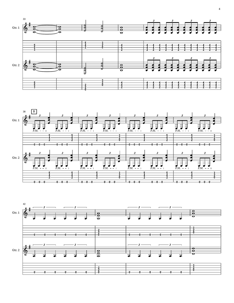 Danger by Kiss Classical Guitar - Digital Sheet Music page 4