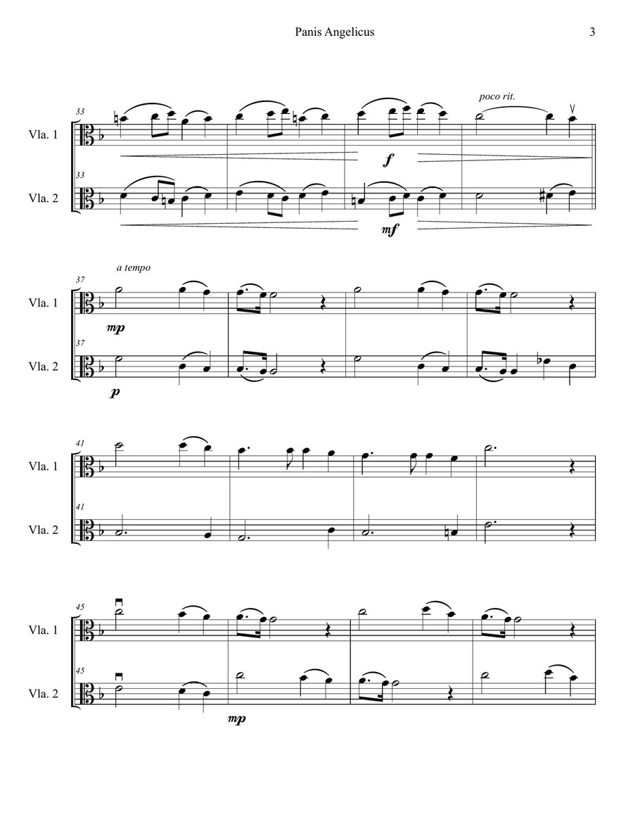 Panis Angelicus (Viola Duet) by Cesar Auguste Franck String Duet - Digital Sheet Music page 3
