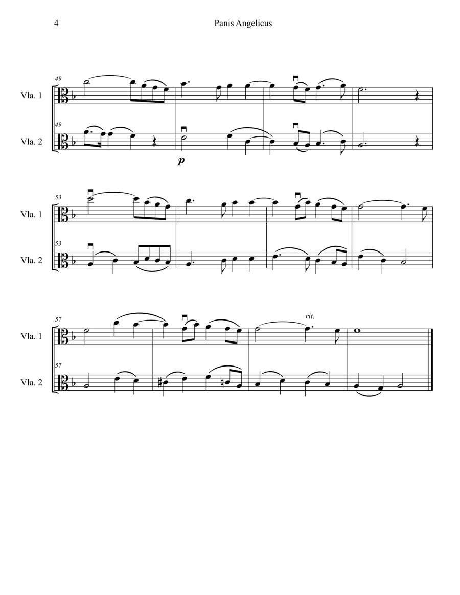 Panis Angelicus (Viola Duet) by Cesar Auguste Franck String Duet - Digital Sheet Music page 4