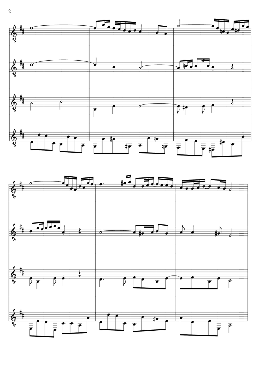 Air On The G Strings by Johann Sebastian Bach Acoustic Guitar - Digital Sheet Music page 2