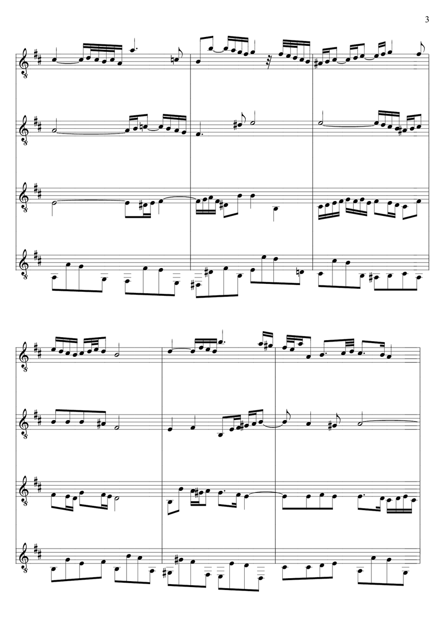 Air On The G Strings by Johann Sebastian Bach Acoustic Guitar - Digital Sheet Music page 3