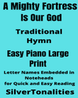 A Mighty Fortress Is Our God Easy Piano Large Print Sheet Music