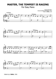 Master, the Tempest Is Raging - For Easy Piano