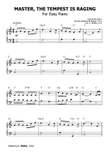 Master, the Tempest Is Raging - For Easy Piano (With chords)