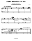 Jägers Abendlied, D. 368 - Schubert (Easy Piano)