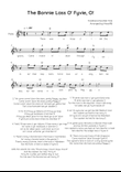The Bonnie Lass O' Fyvie, O! - Flute in D Easy with Chords and Lyrics