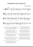 The Bonnie Lass O' Fyvie, O! - Violin in D Easy with Chords and Lyrics