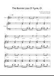 The Bonnie Lass O' Fyvie, O! - Flute with Piano in C Easy with Chords and Lyrics