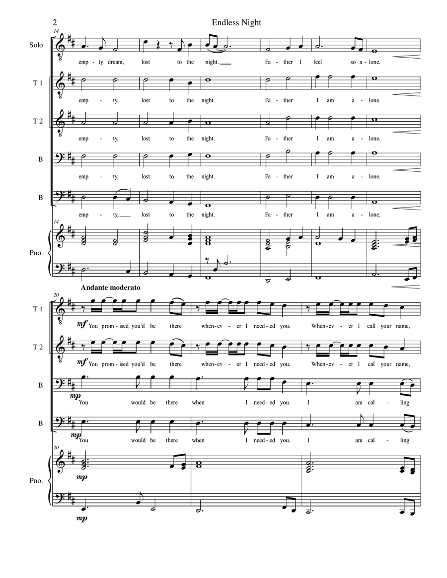 Endless Night by Hans Zimmer TTBB - Digital Sheet Music page 2