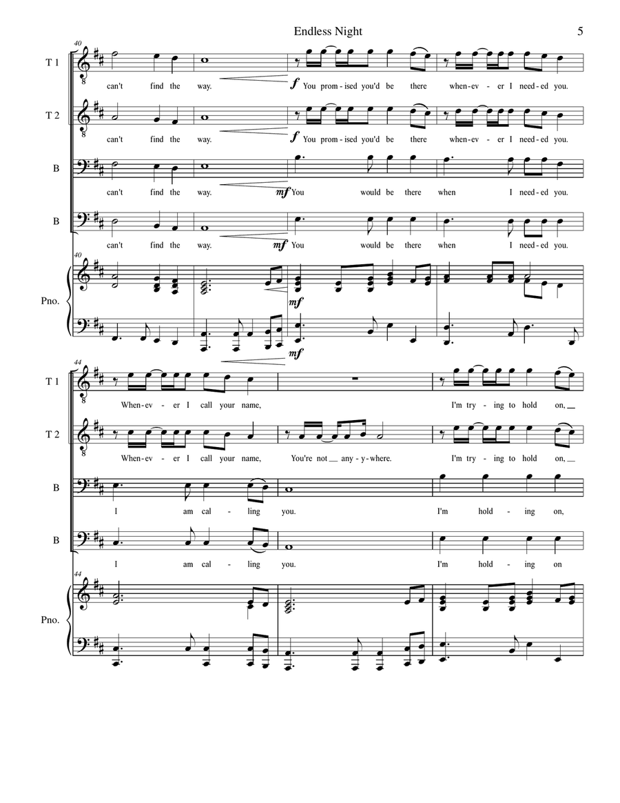 Endless Night by Hans Zimmer TTBB - Digital Sheet Music page 5