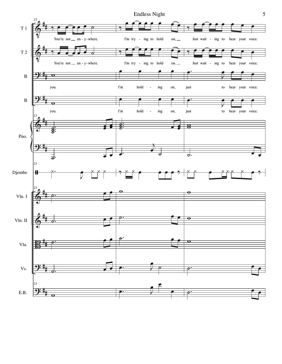 Endless Night by Hans Zimmer String Orchestra - Digital Sheet Music page 5