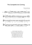 The Campbells Are Coming - Voice Lead Sheet in D Easy with Chords and Lyrics