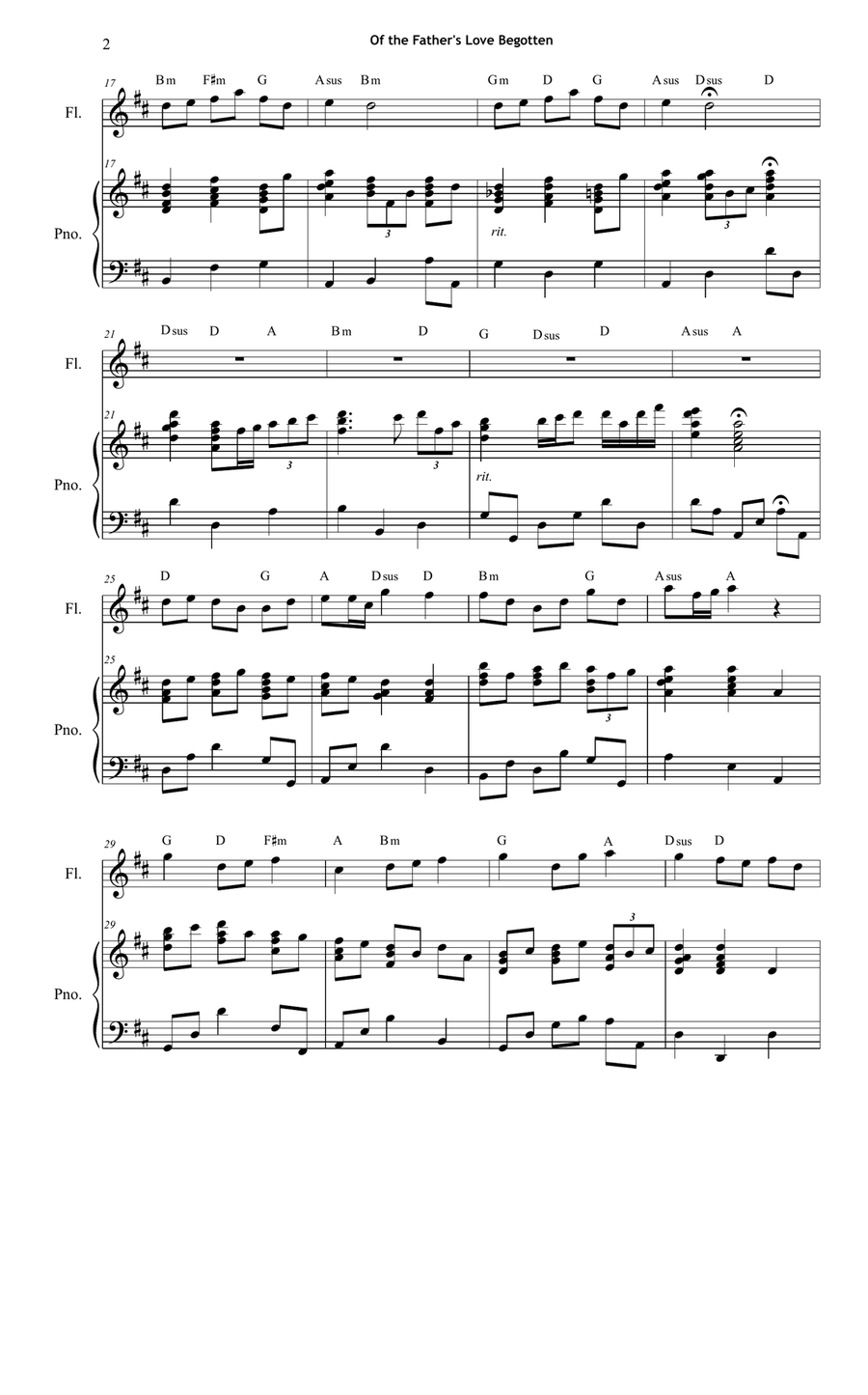 Of the Father's Love Begotten (Divinum Mysterium) by Plainsong Flute Solo - Digital Sheet Music page 2