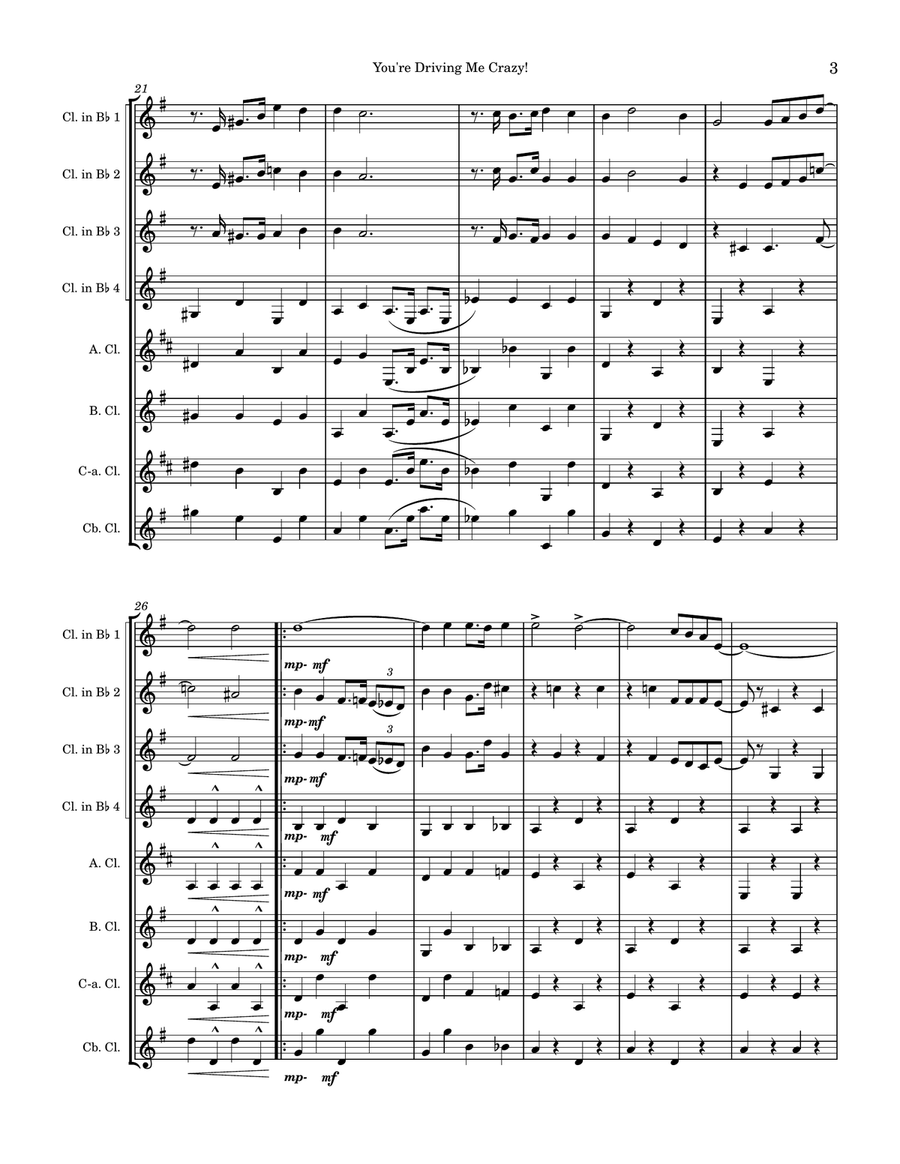 You're Driving Me Crazy! by Walter Donaldson Woodwind Ensemble - Digital Sheet Music page 3