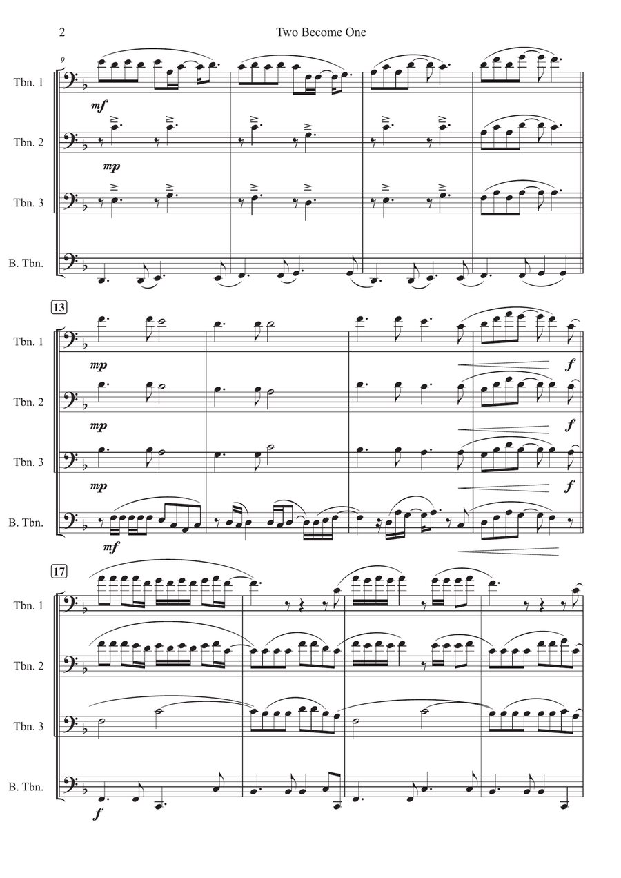 Two Become One Brass Quartet - Digital Sheet Music page 2