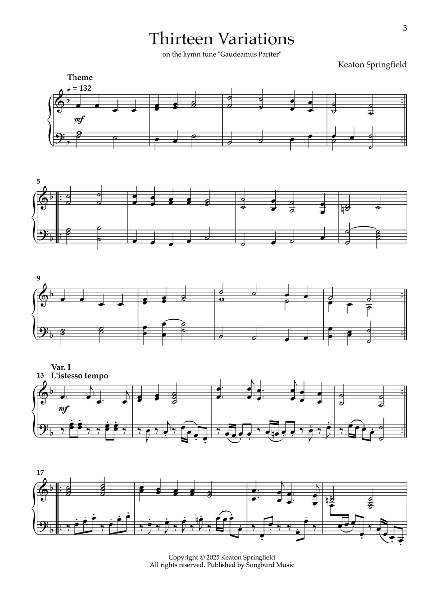 Three in One Piano Solo - Digital Sheet Music page 3