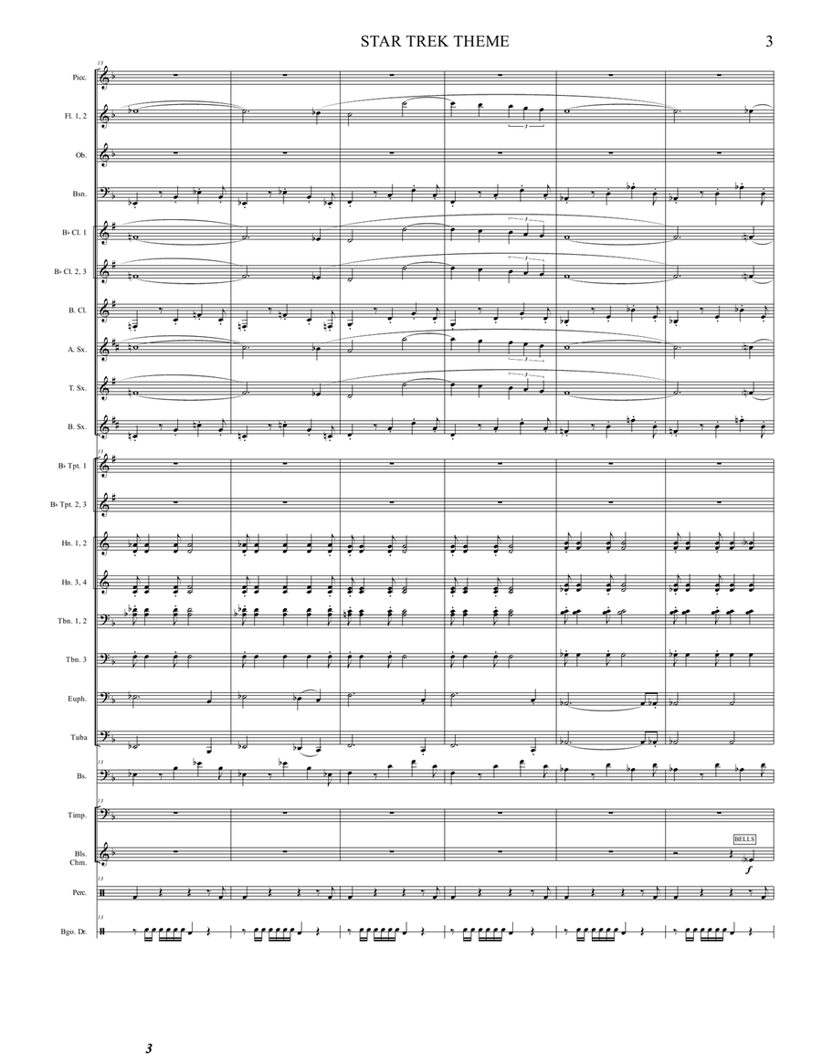 Star Trek Theme Concert Band - Digital Sheet Music page 3