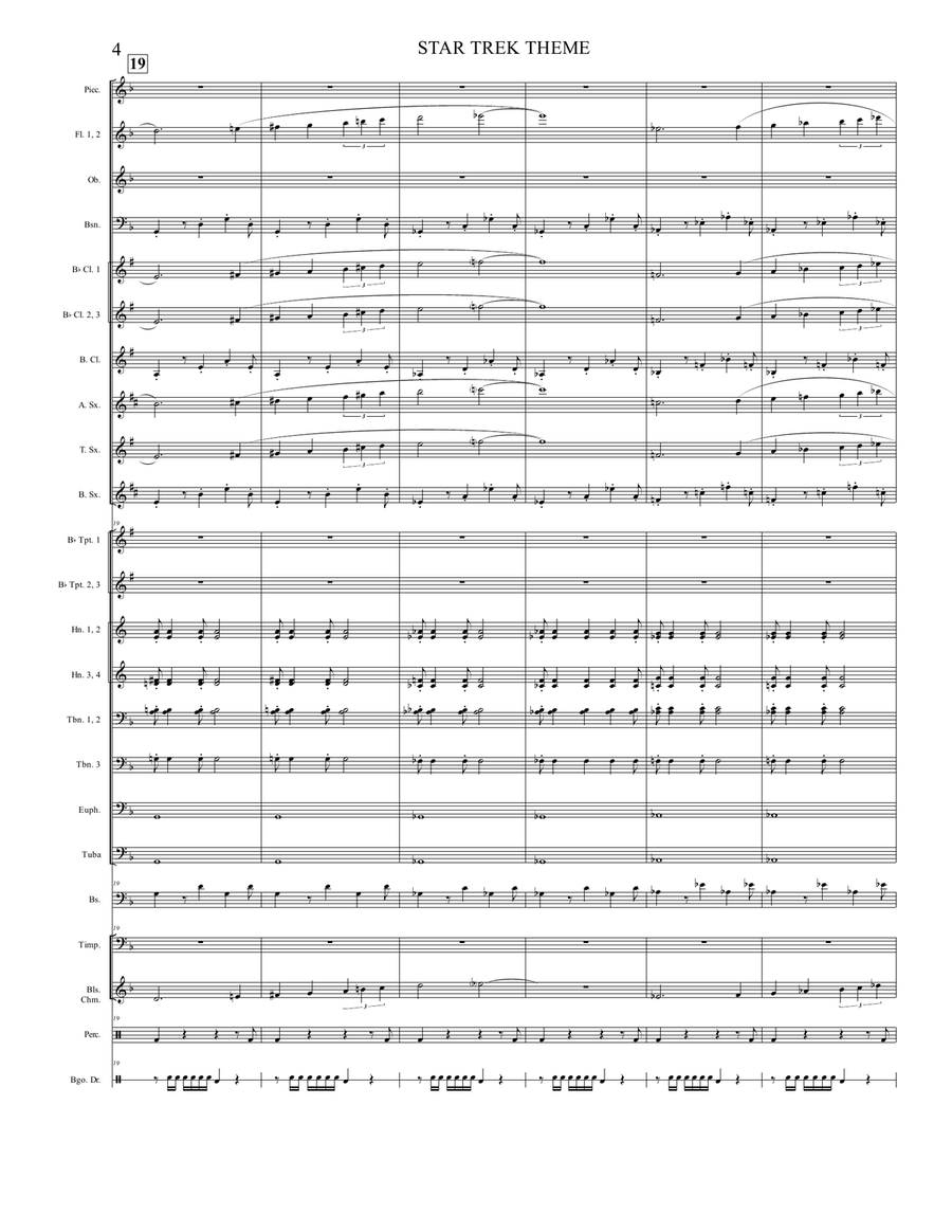 Star Trek Theme Concert Band - Digital Sheet Music page 4