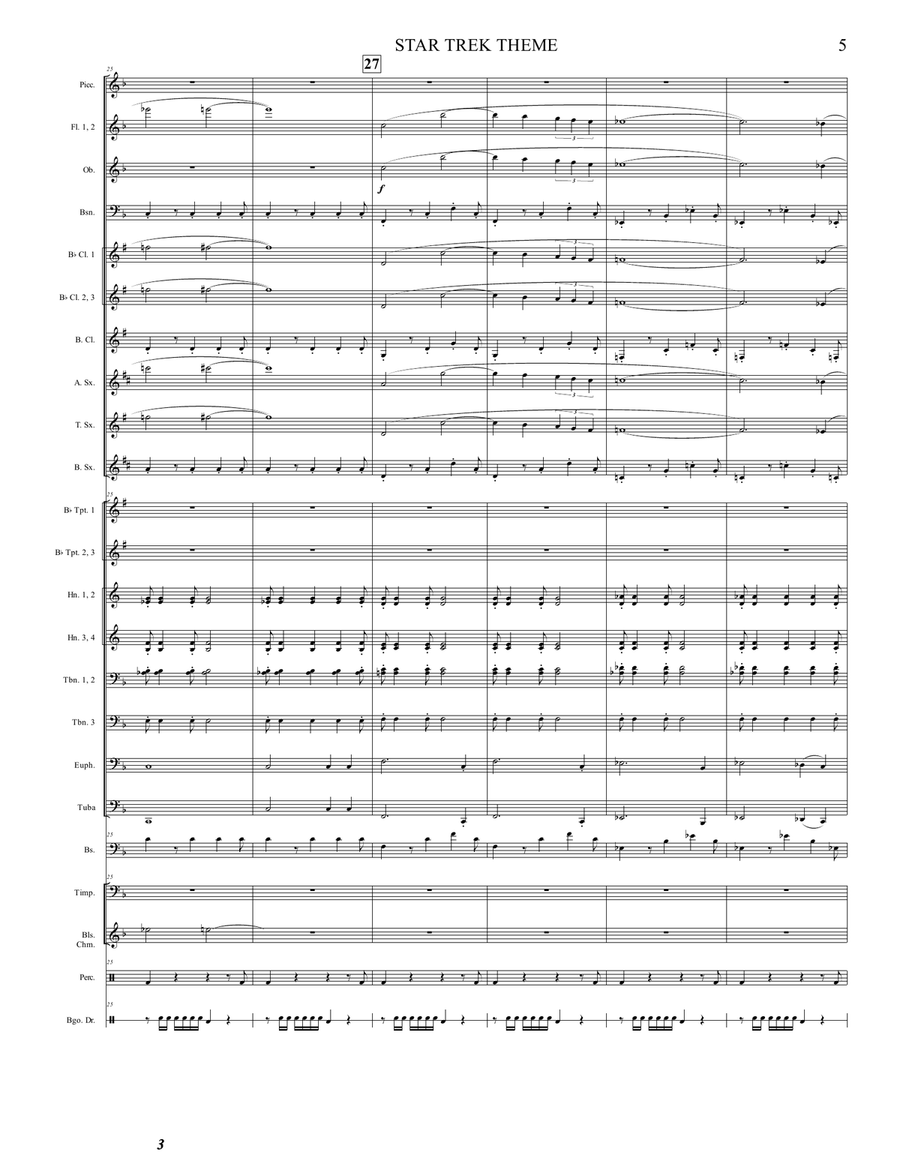 Star Trek Theme Concert Band - Digital Sheet Music page 5