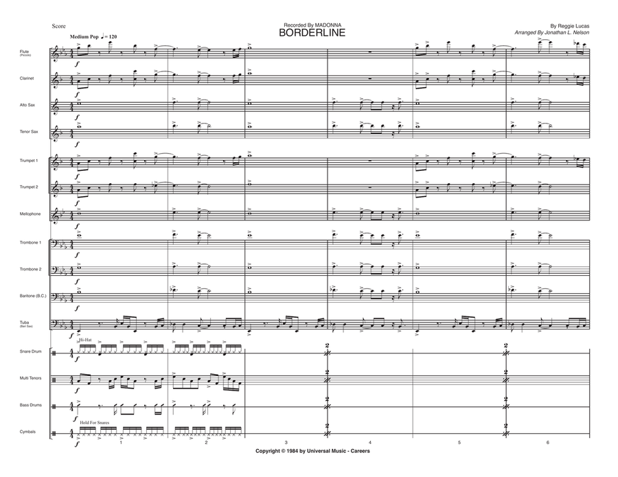 Borderline by Madonna Marching Band - Digital Sheet Music page 3