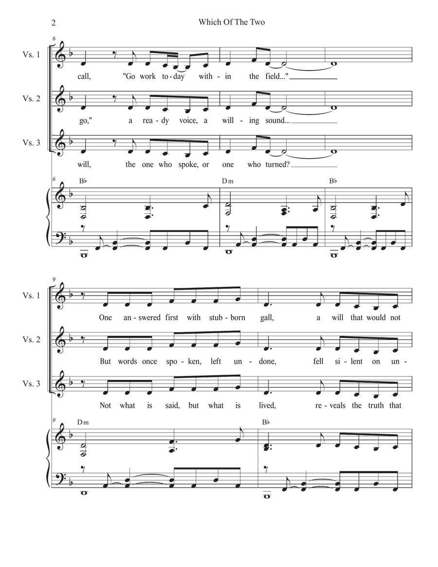 Which of the Two (Vocal solo - Medium version) by Stephen DeCesare Piano, Vocal - Digital Sheet Music page 2