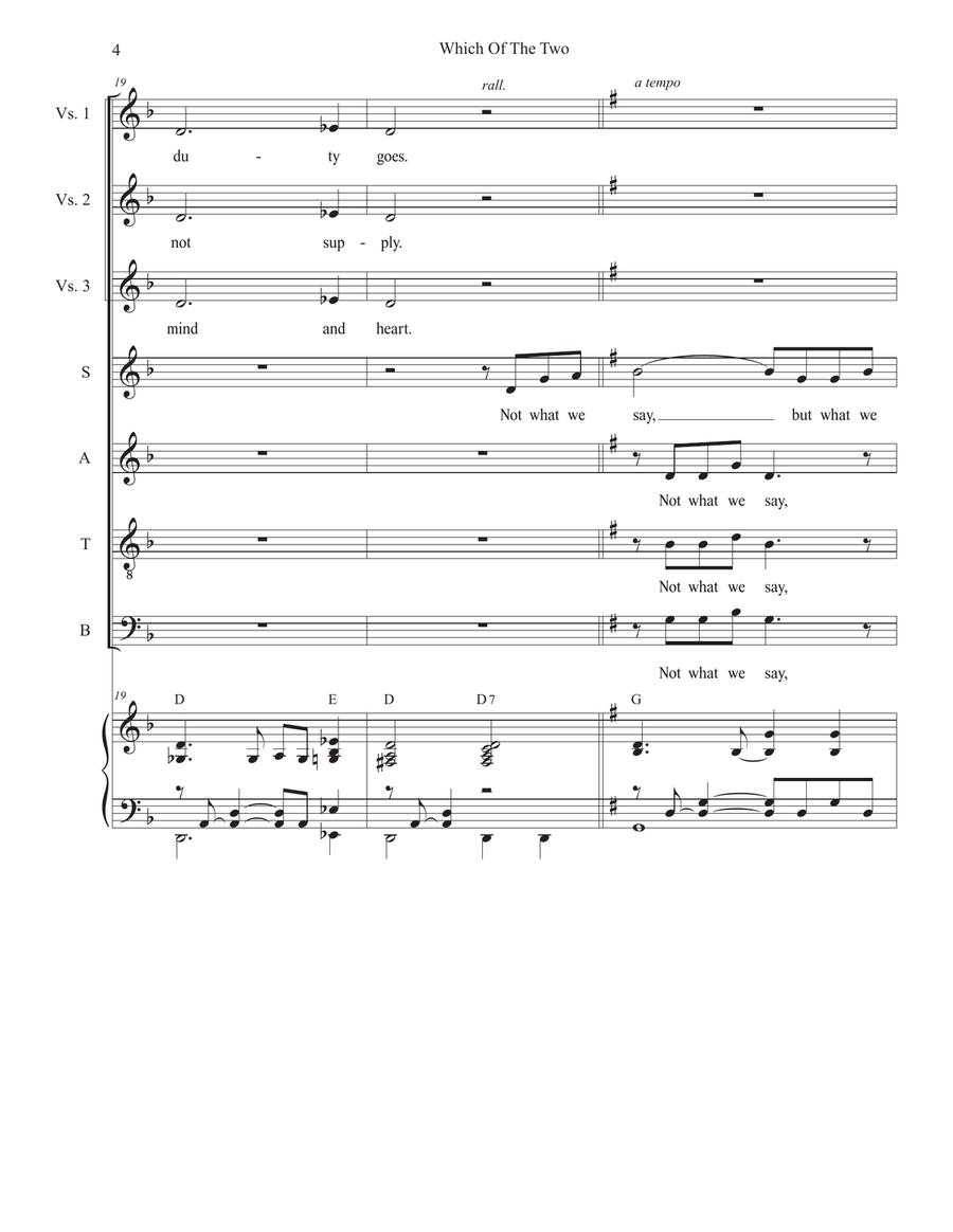 Which of the Two (SATB) by Stephen DeCesare 4-Part - Digital Sheet Music page 4