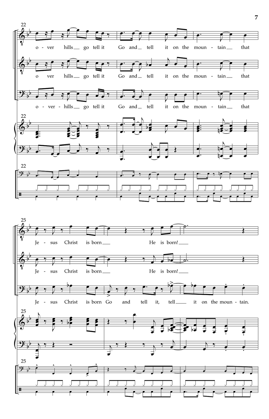 Go Tell It On the Mountain TTB - Digital Sheet Music page 5