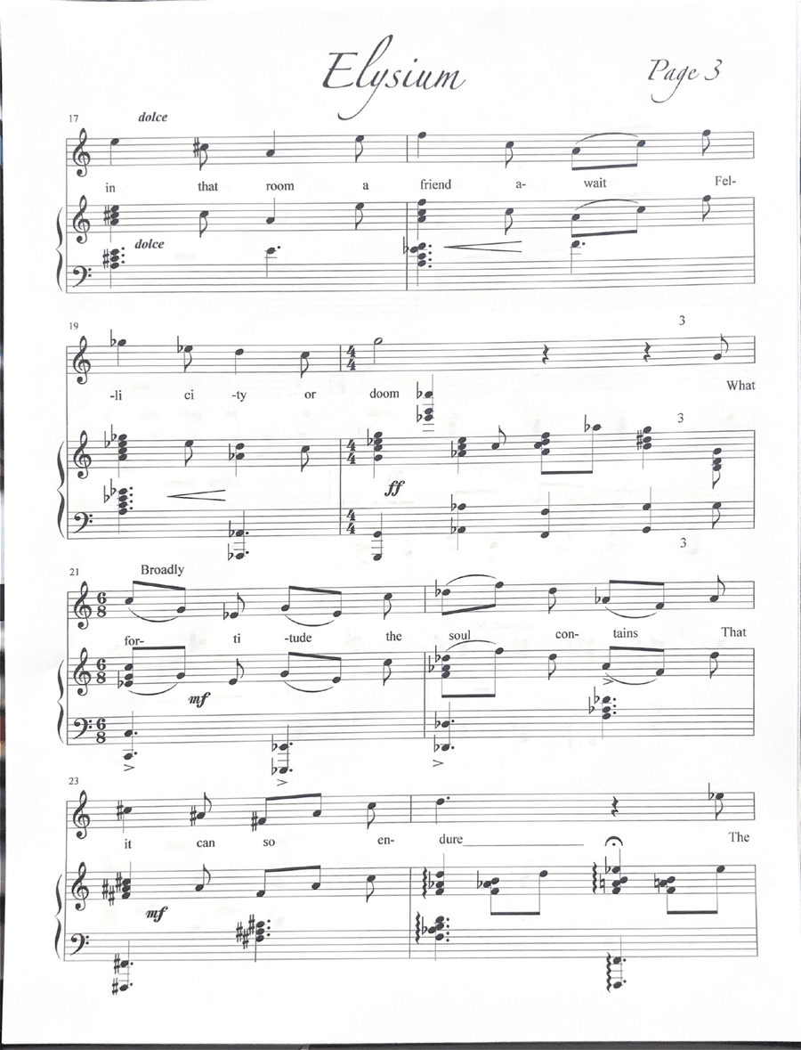 Elysium Piano, Vocal - Digital Sheet Music page 3