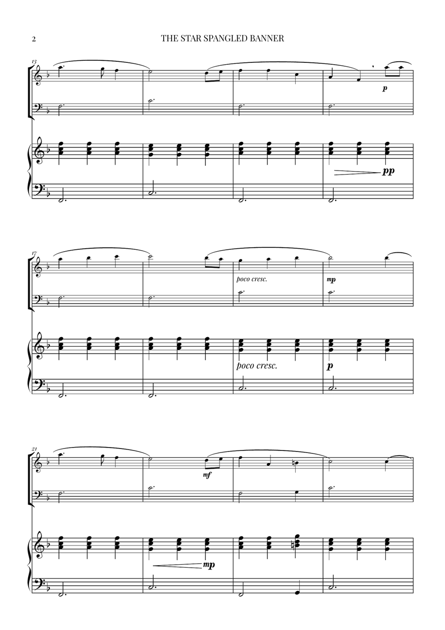 The Star Spangled Banner - Oboe, Bassoon and Piano by John Stafford Smith Woodwind Duet - Digital Sheet Music page 2