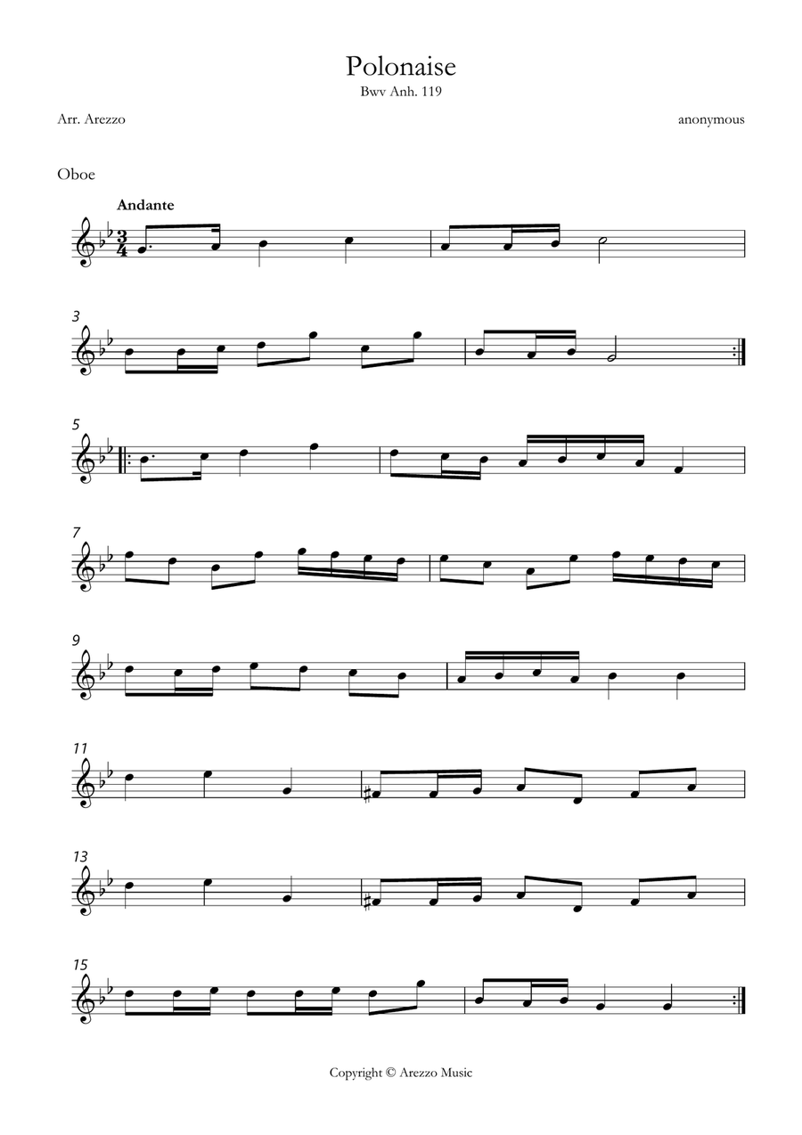 Bach – Polonaise BWV Anh. 119 | Oboe and Trombone Duet Sheet Music Trombone Duet - Digital Sheet Music page 2