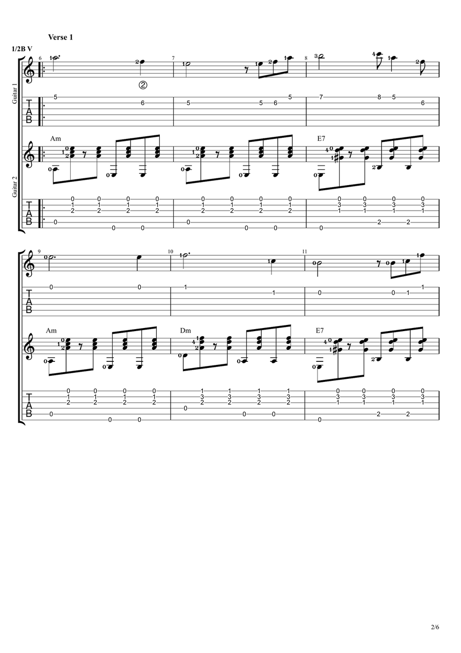 Bubuy Bulan Guitar Ensemble - Digital Sheet Music page 2