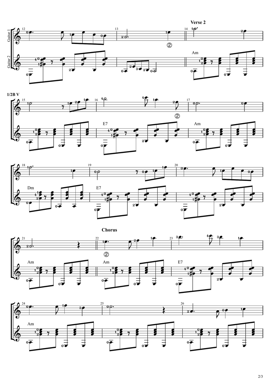 Bubuy Bulan Acoustic Guitar - Digital Sheet Music page 2