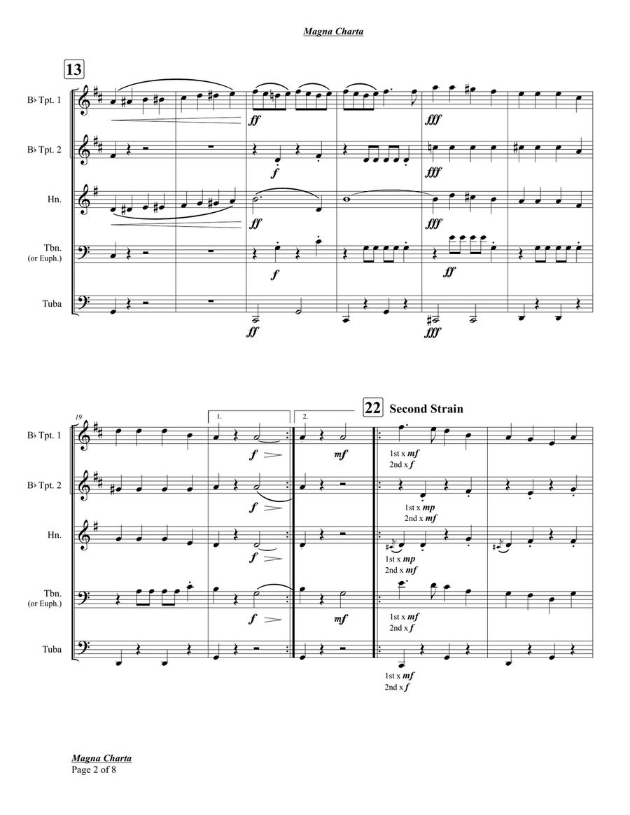 Magna Charta (March) by John Philip Sousa Brass Quintet - Digital Sheet Music page 4