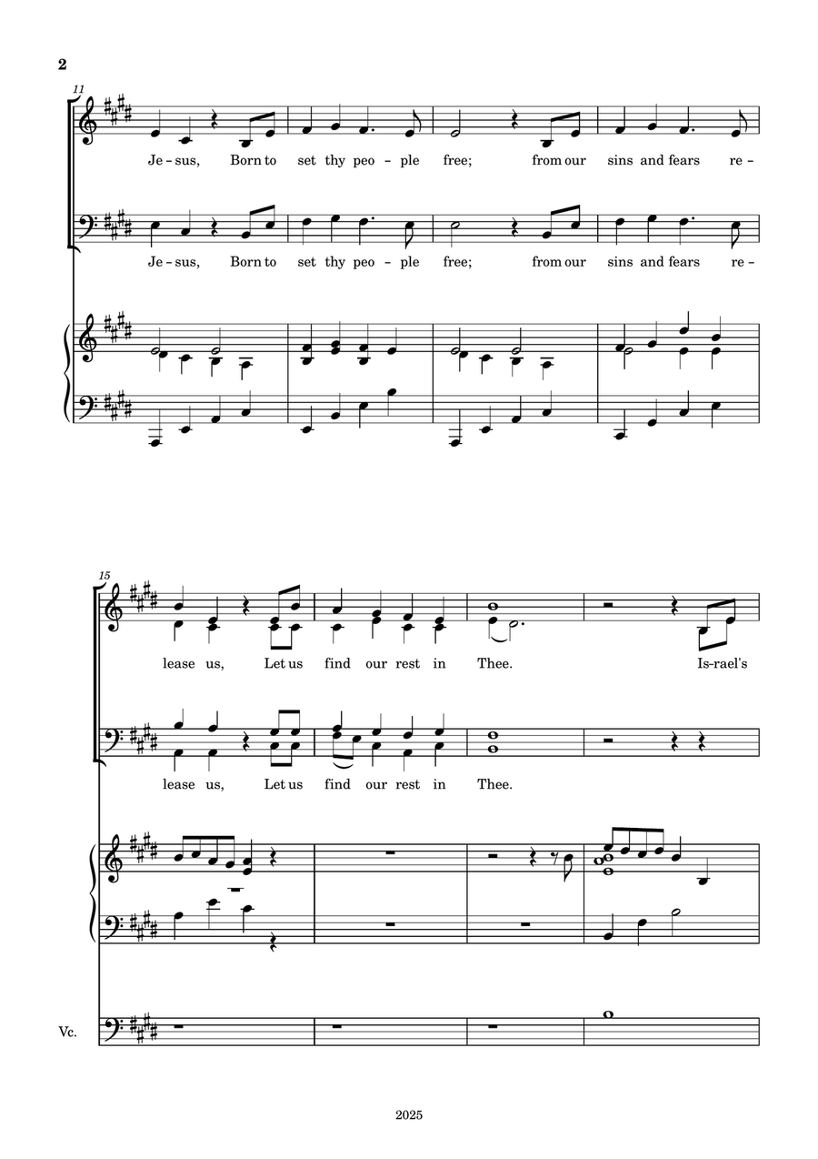 Come, Thou Long Expected Jesus 4-Part - Digital Sheet Music page 2