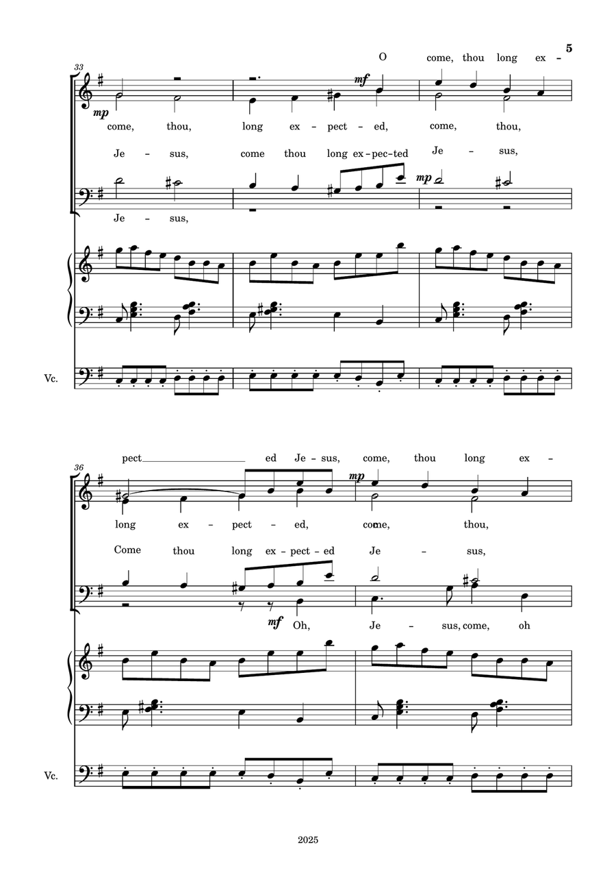 Come, Thou Long Expected Jesus 4-Part - Digital Sheet Music page 5
