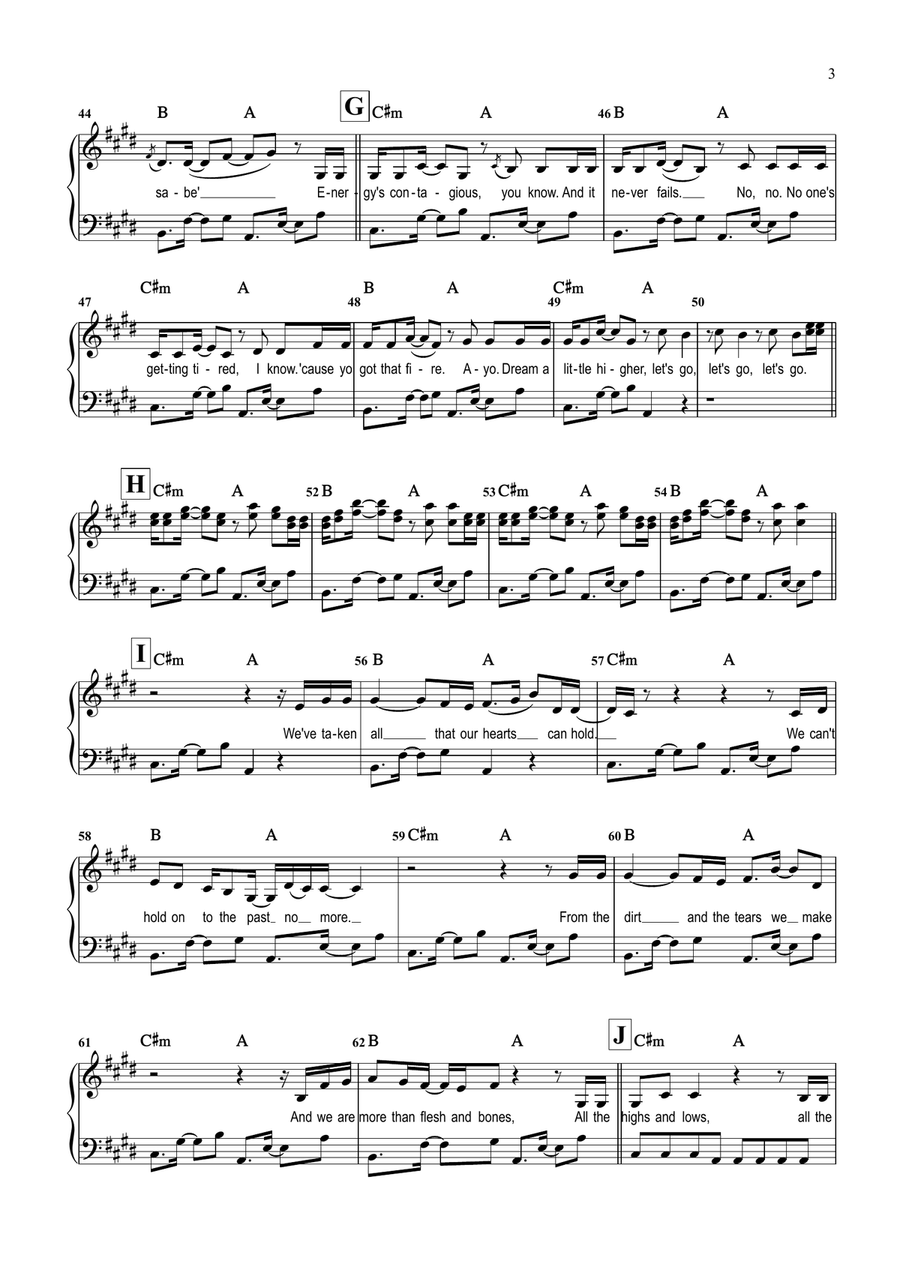 Dai Dai by Shakira Piano Solo - Digital Sheet Music page 3