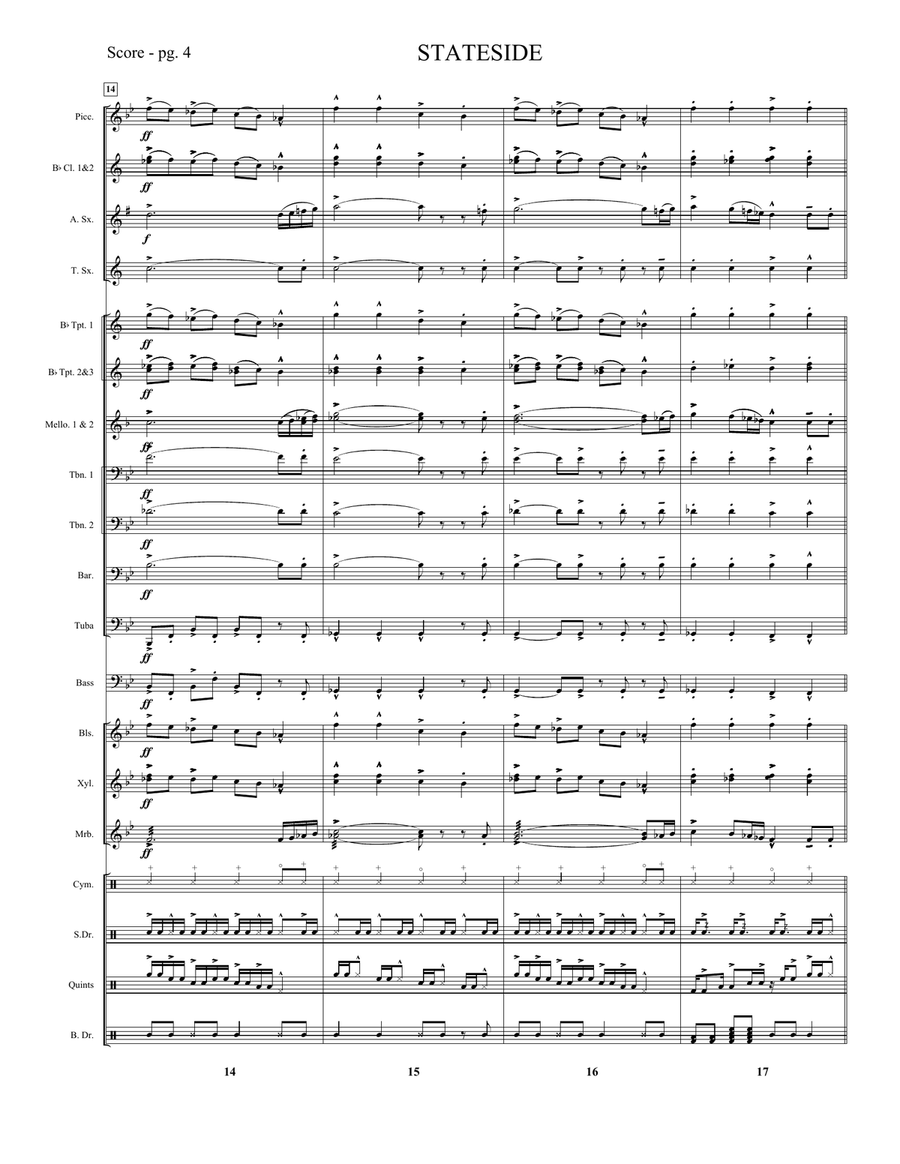Stateside + Zara Larsson Marching Band - Digital Sheet Music page 4