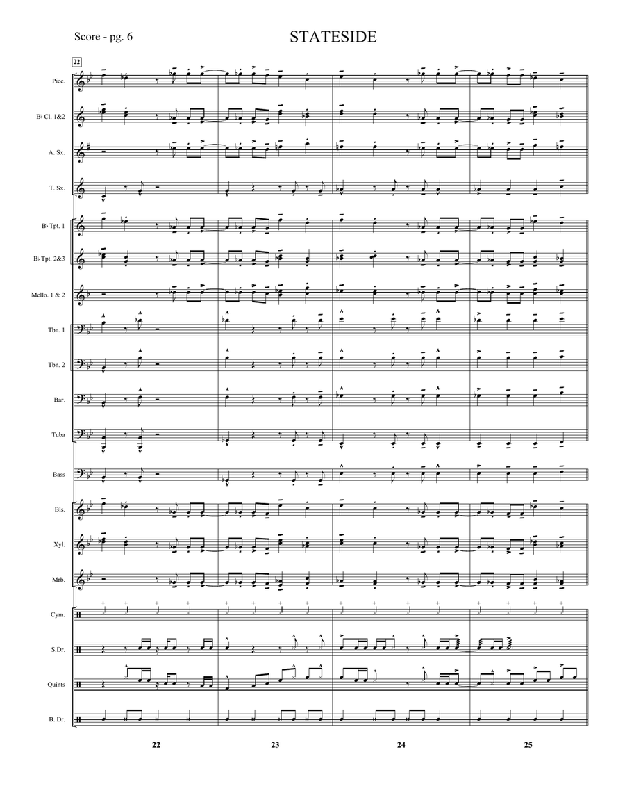 Stateside + Zara Larsson Marching Band - Digital Sheet Music page 6