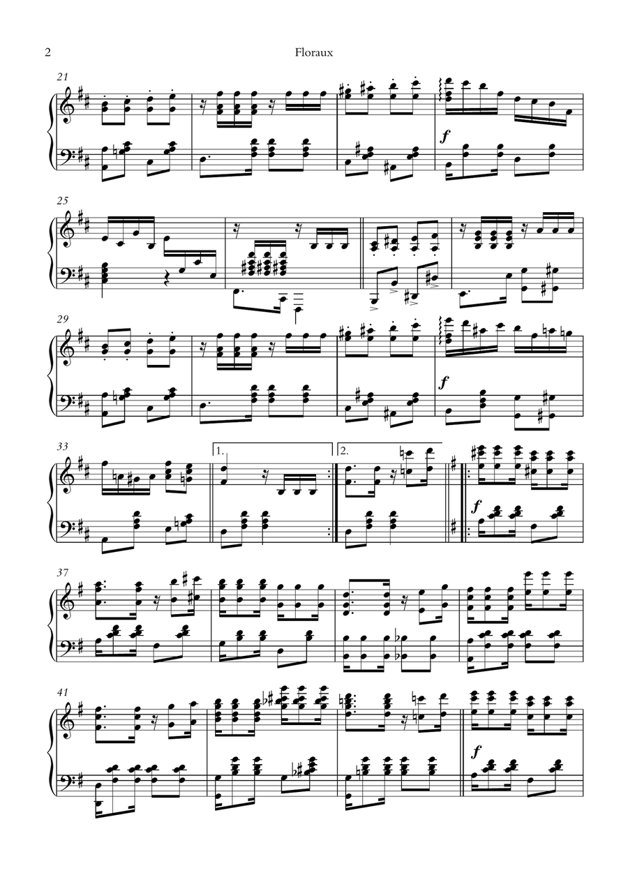 Floraux by Ernesto Nazareth Piano Solo - Digital Sheet Music page 2