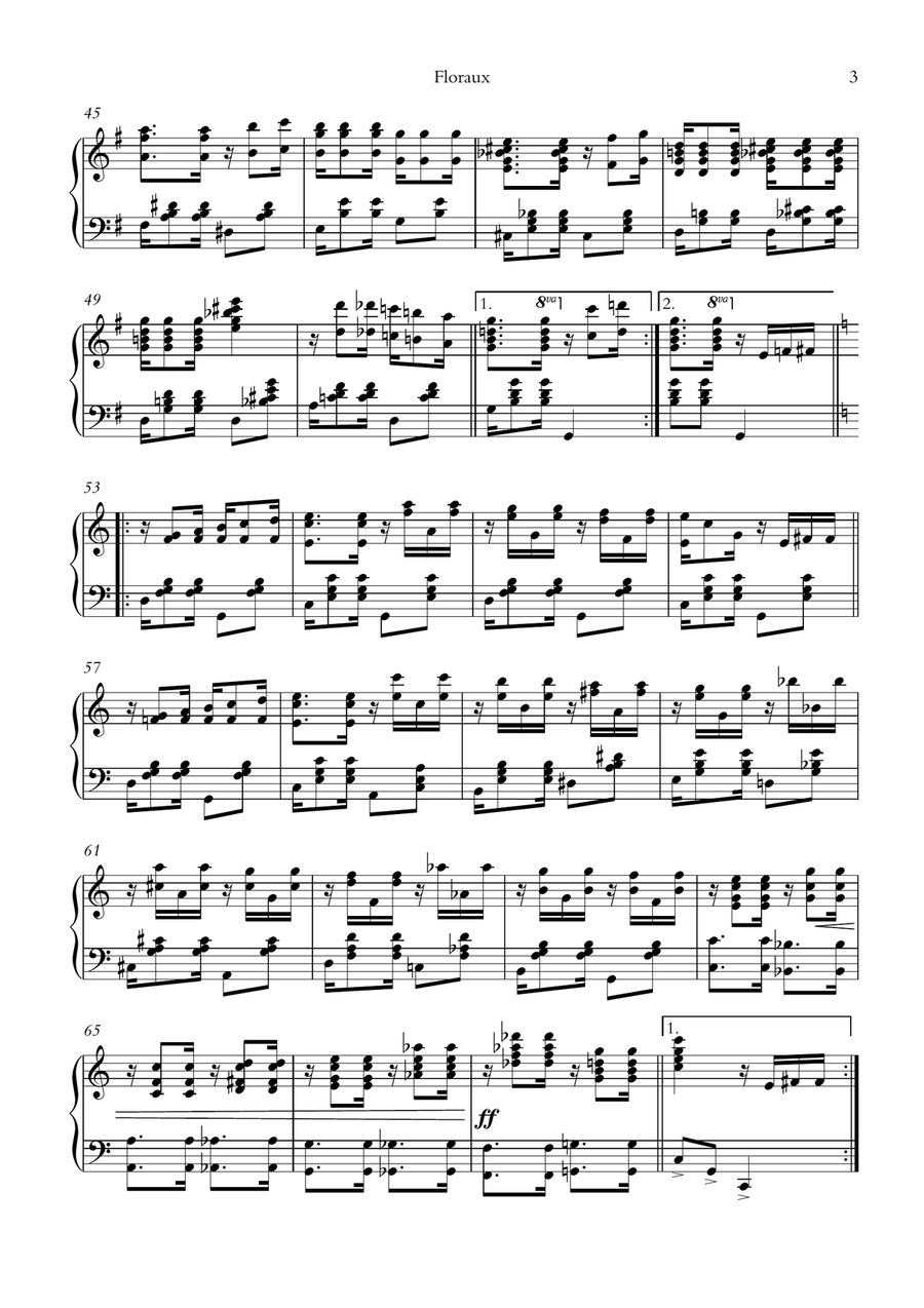 Floraux by Ernesto Nazareth Piano Solo - Digital Sheet Music page 3