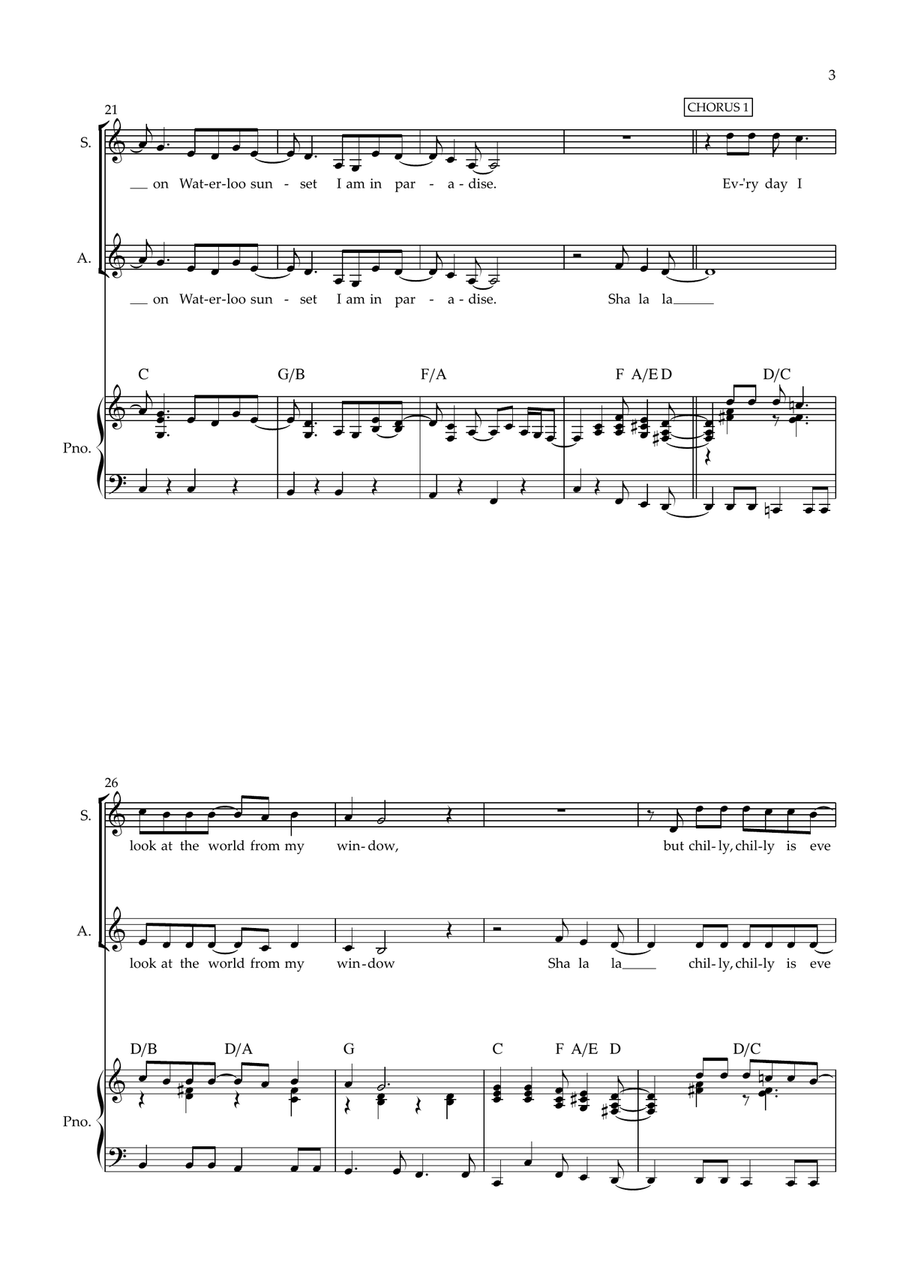 Waterloo Sunset by The Kinks SA - Digital Sheet Music page 3