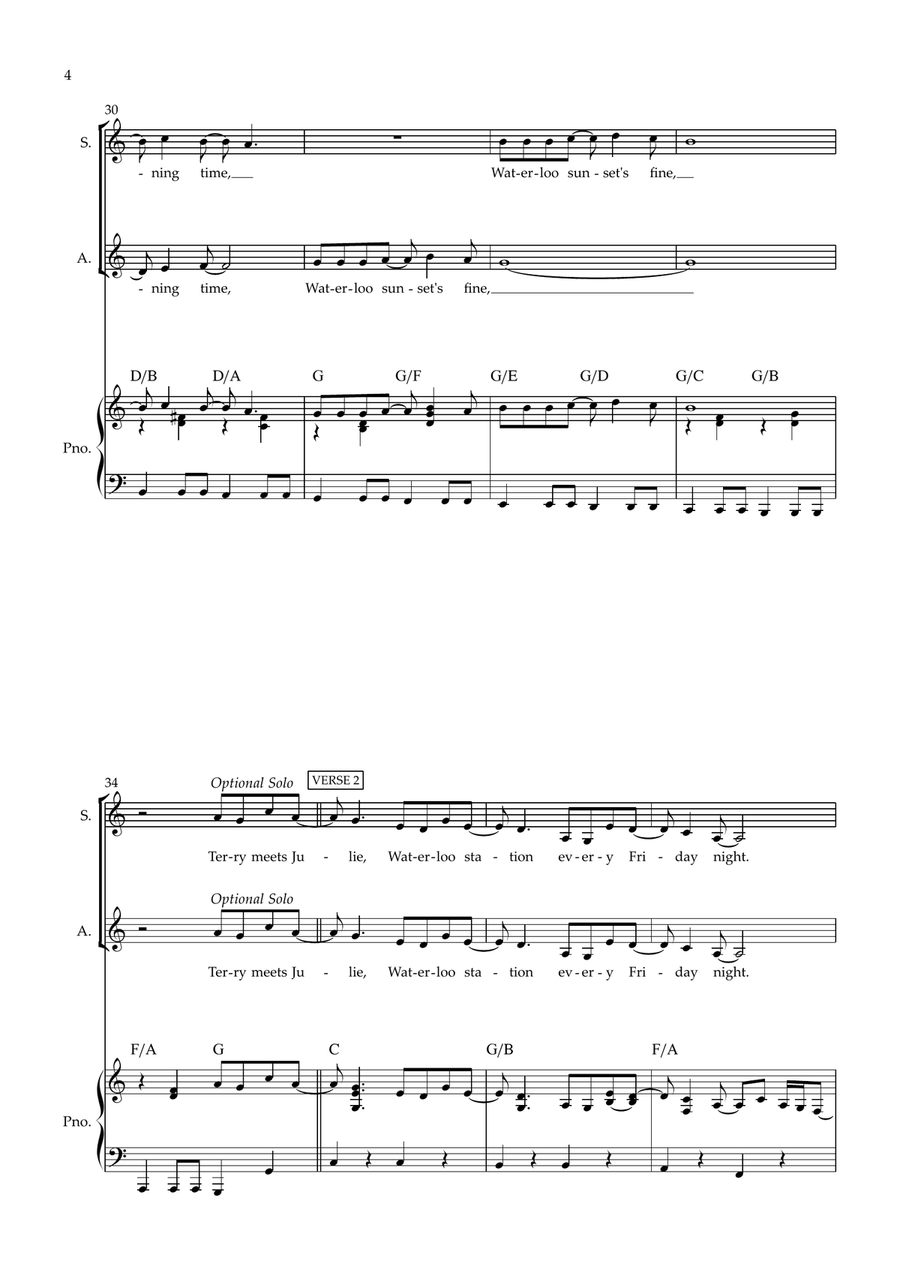 Waterloo Sunset by The Kinks SA - Digital Sheet Music page 4