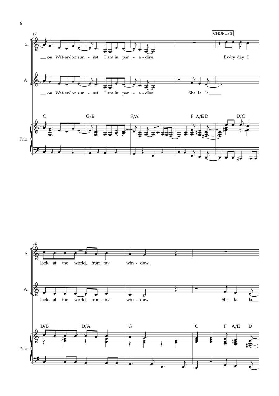 Waterloo Sunset by The Kinks SA - Digital Sheet Music page 6