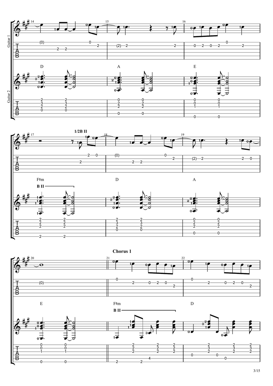 Tutu Guitar Ensemble - Digital Sheet Music page 3