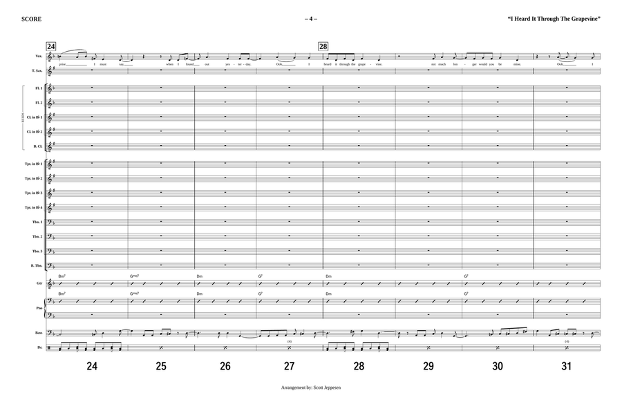 I Heard It Through The Grapevine by Marvin Gaye Jazz Ensemble - Digital Sheet Music page 4