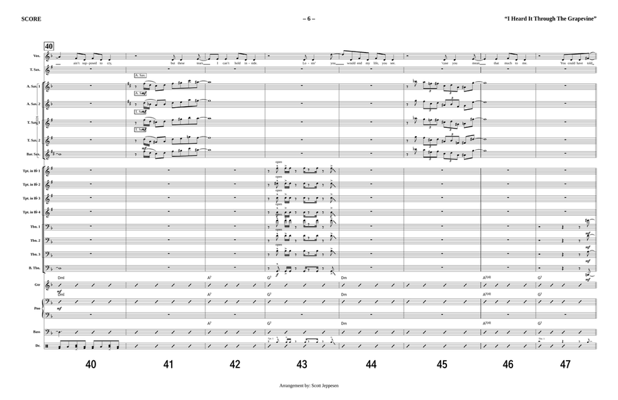 I Heard It Through The Grapevine by Marvin Gaye Jazz Ensemble - Digital Sheet Music page 6