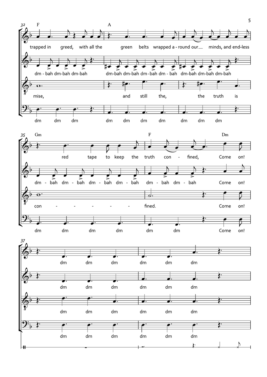 Uprising by Muse 4-Part - Digital Sheet Music page 5