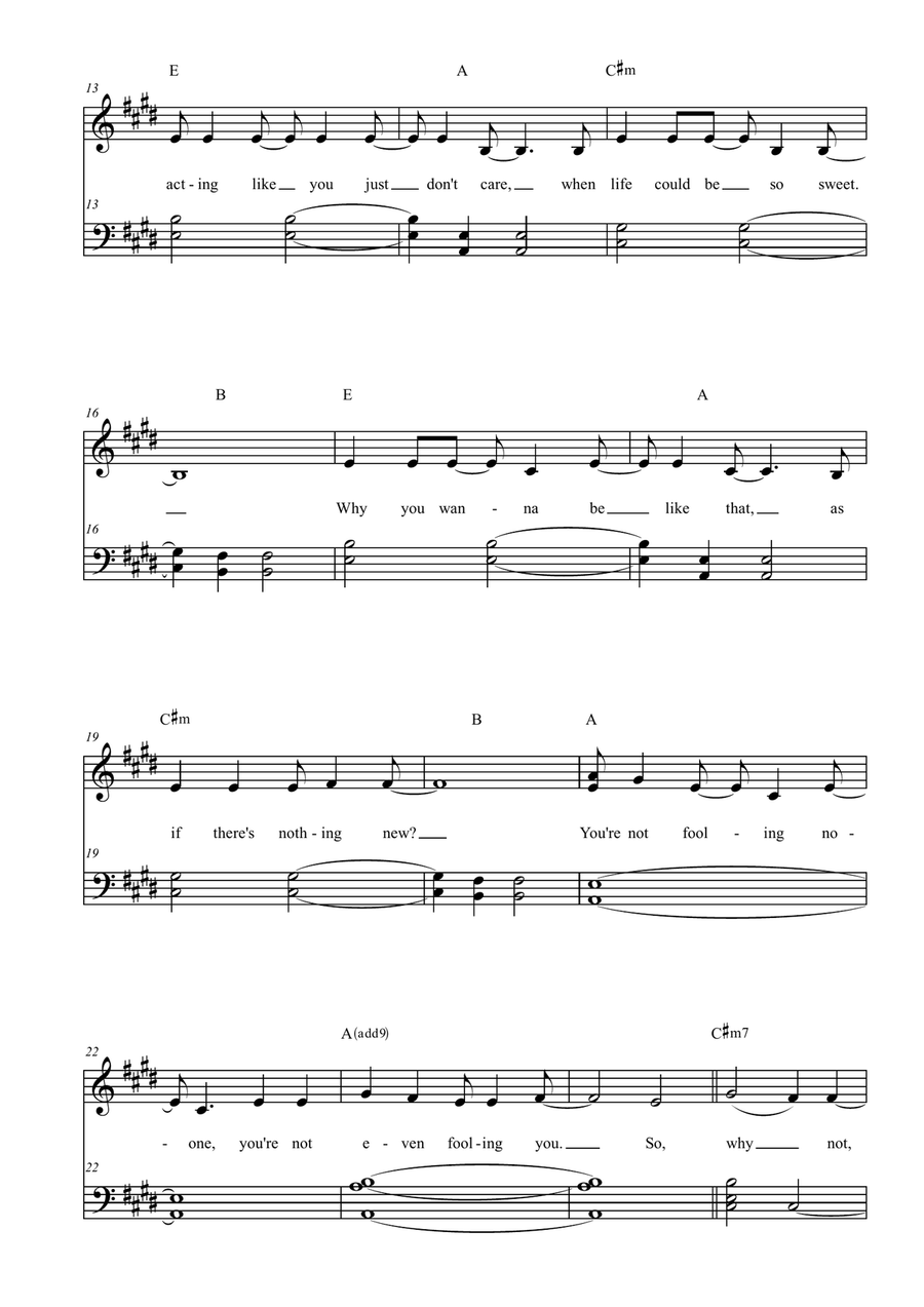Why Not by Hilary Duff Easy Piano - Digital Sheet Music page 2
