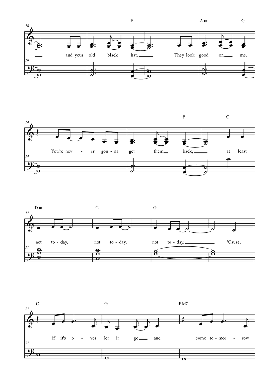 So Yesterday by Hilary Duff Easy Piano - Digital Sheet Music page 2