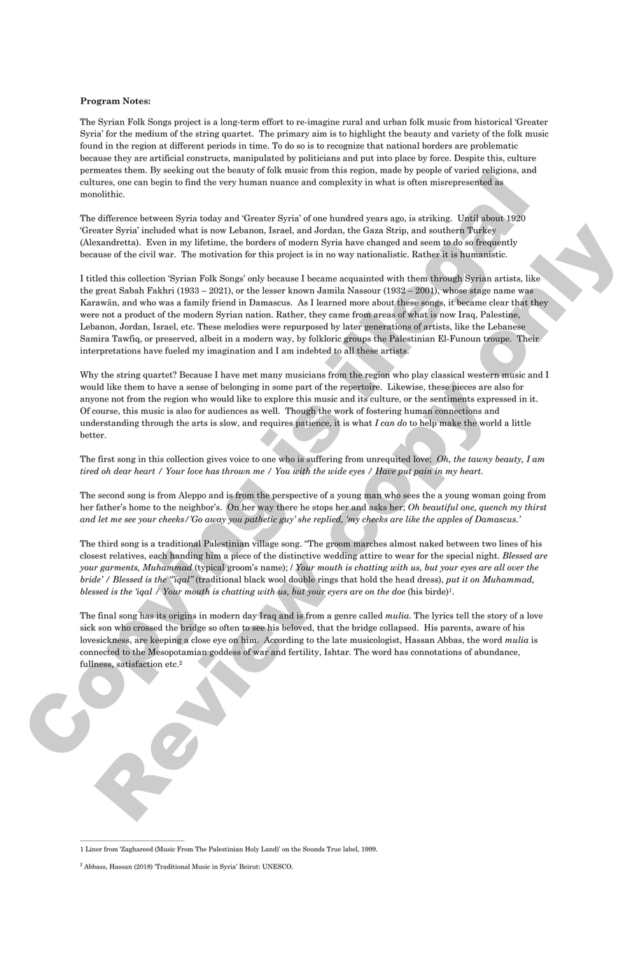 Syrian Folk Songs (Additional Full Score) String Orchestra - Sheet Music page 3